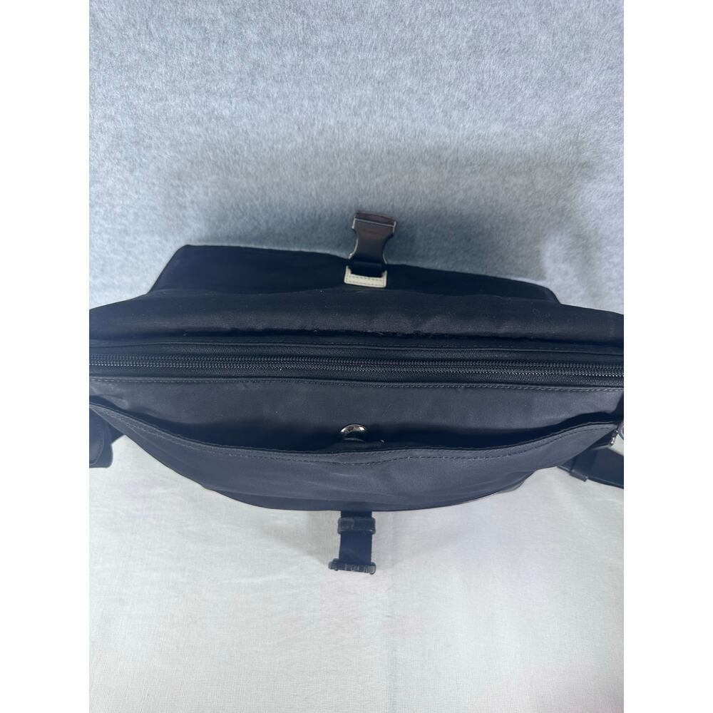 Coach Bike Bag Off White Leather & Black Nylon Messenger Bag Adj. Strap F71968 - Picture 13 of 16